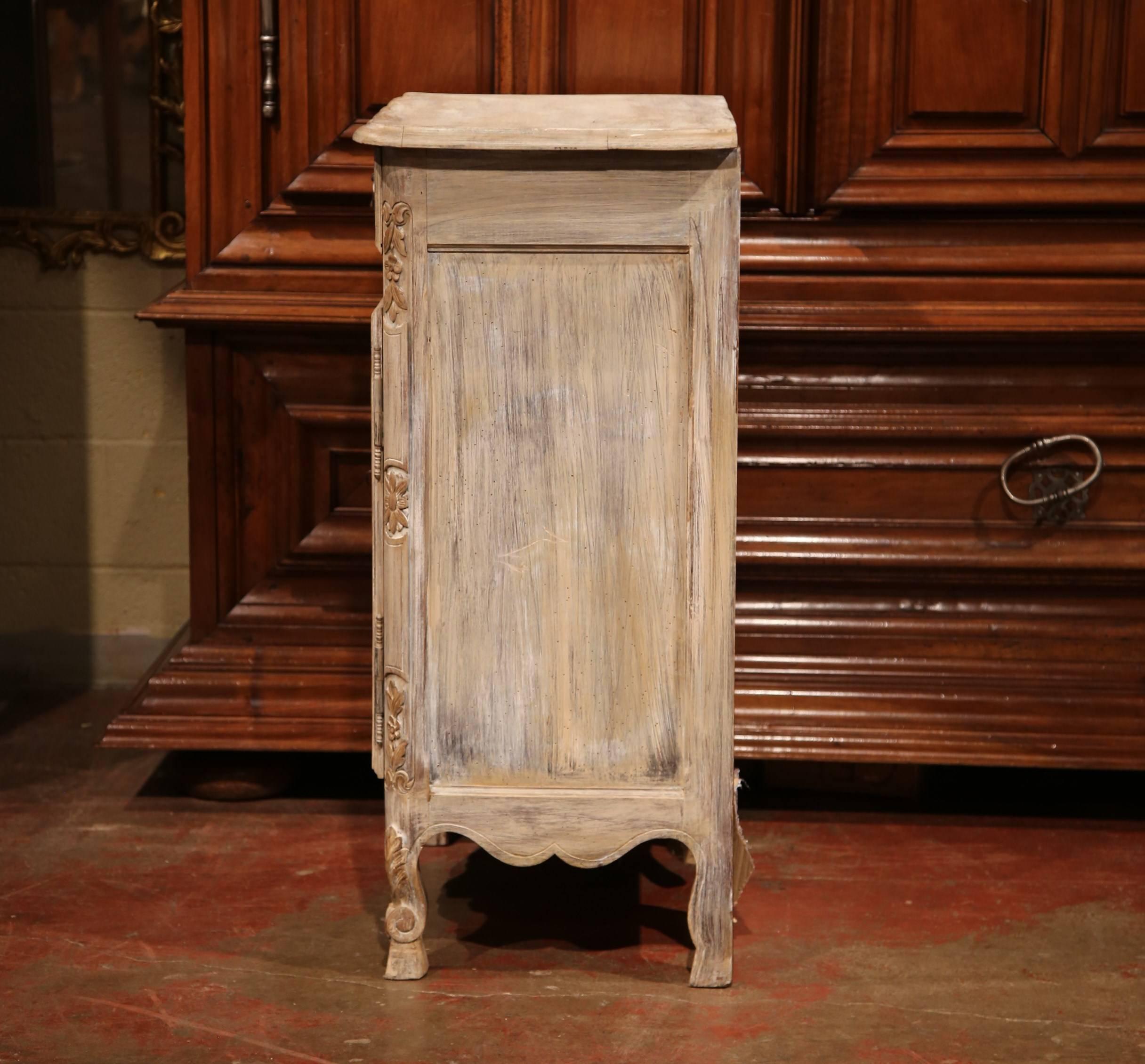 Early 20th Century French Louis XV Carved Oak Painted Confiturier from Normandy 4