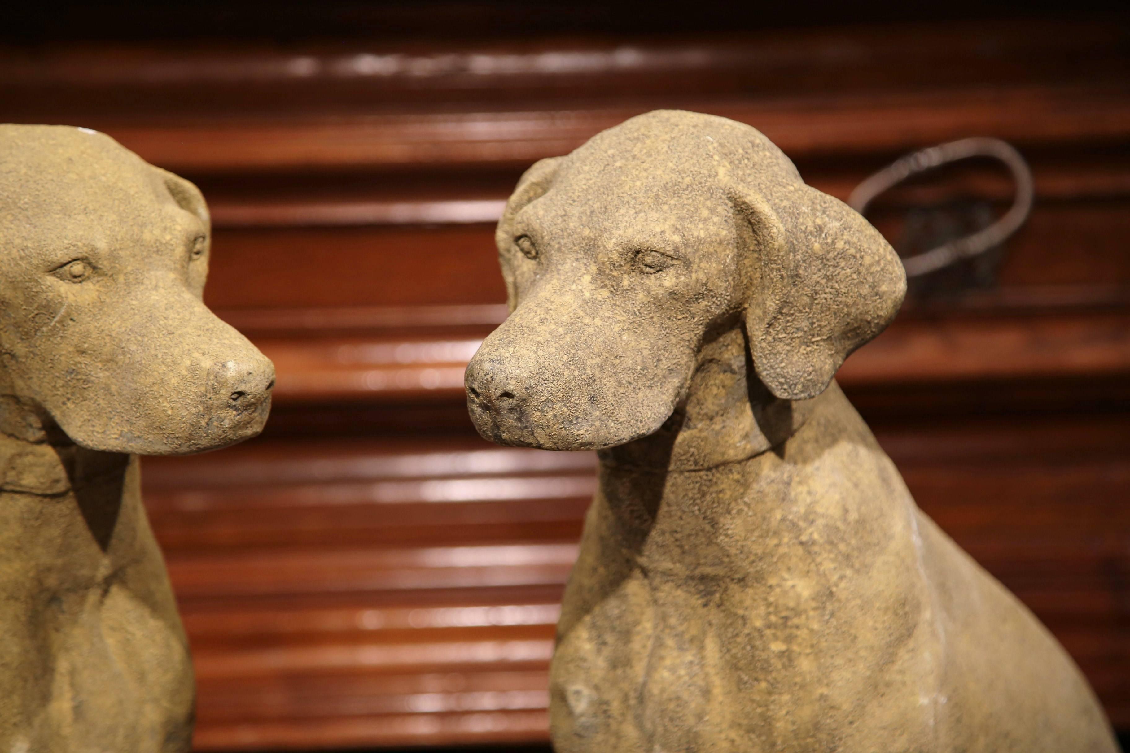 concrete labrador statue