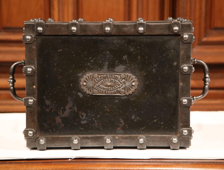 19th Century French Polished Cast Iron Safe with Key and Combination ...