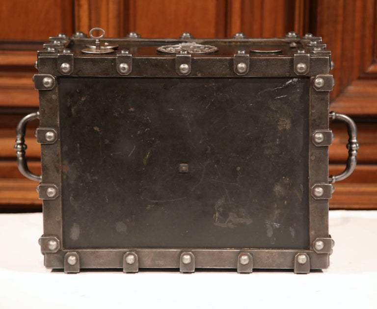 19th Century French Polished Cast Iron Safe with Key and Combination ...