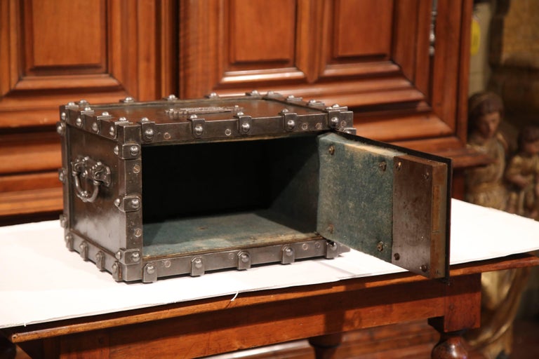 19th Century French Polished Cast Iron Safe with Key and Combination ...