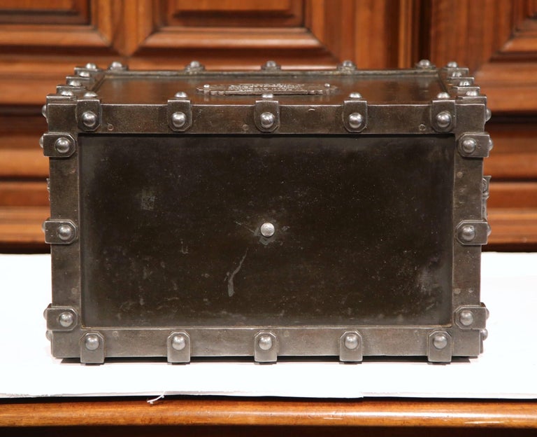 19th Century French Polished Cast Iron Safe with Key and Combination ...
