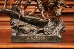 Composition de sculptures françaises en acier patiné du 19ème siècle signée E. Picault