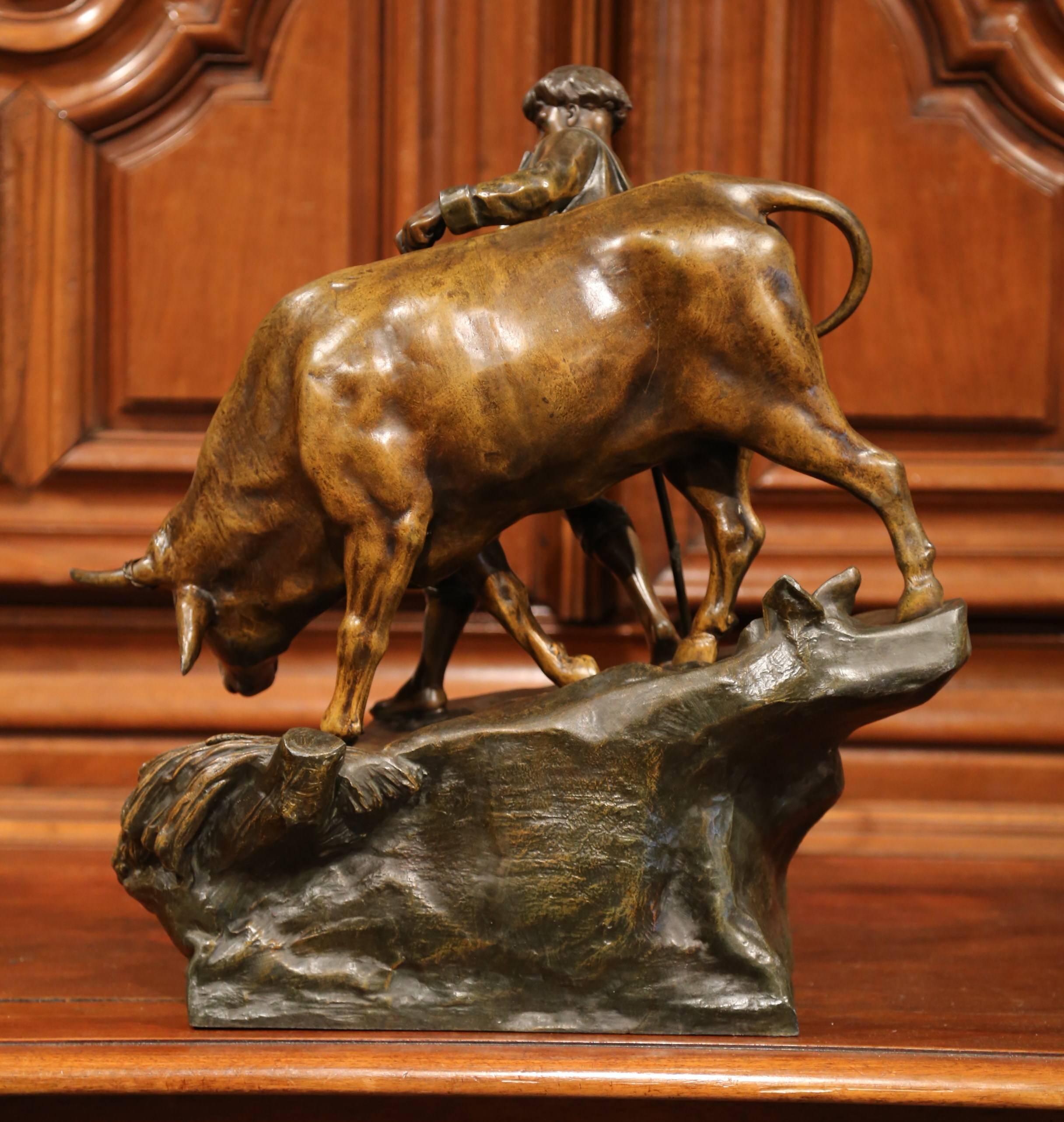 19th Century French Patinated Spelter Sculpture Composition Signed E. Picault 4