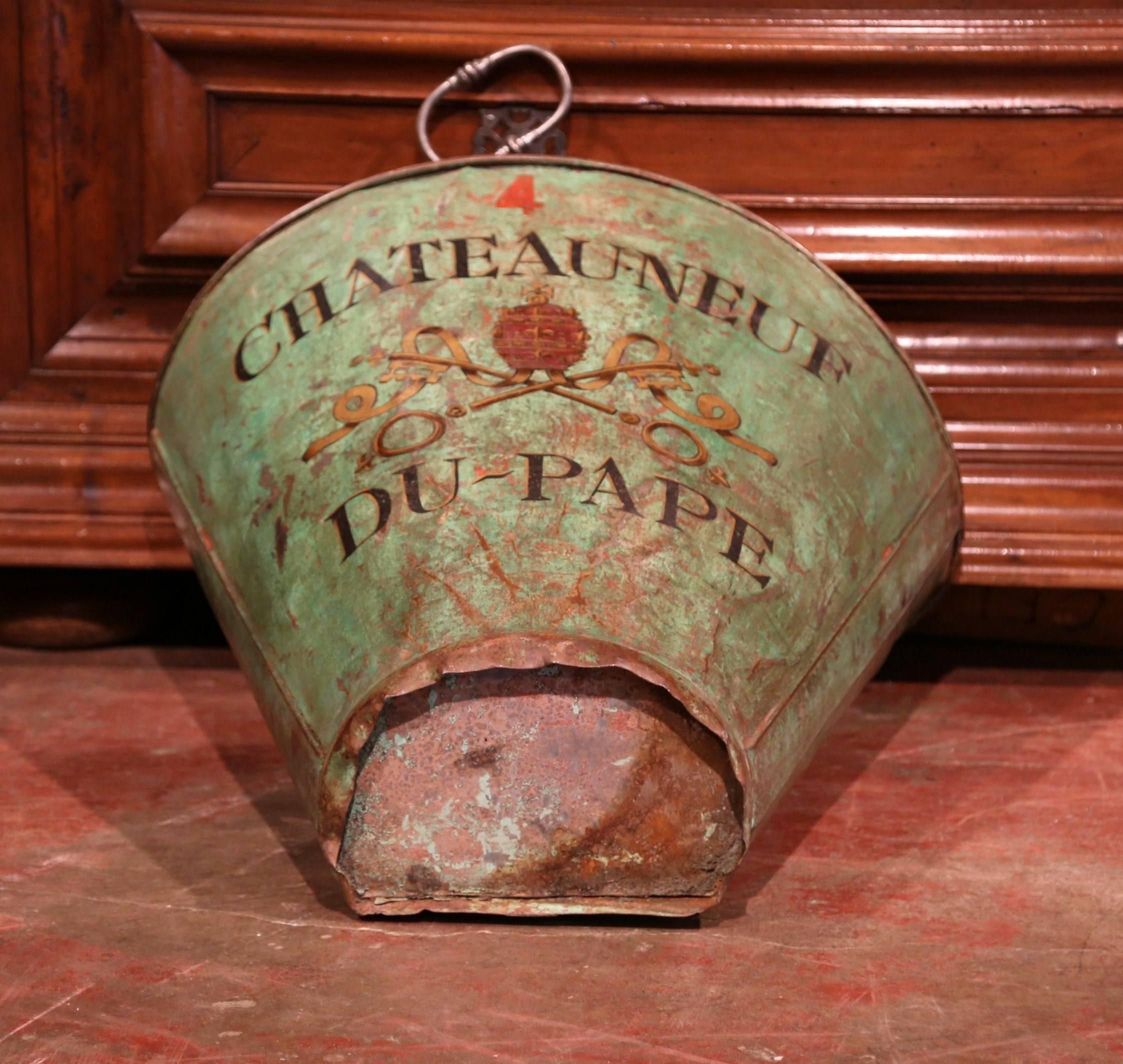 19th Century French Hand-Painted Tole Grape Basket from the Rhone Wine Valley 5