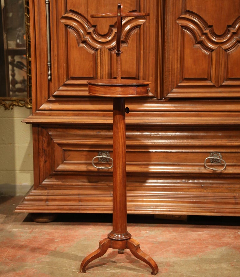 19th Century French Napoleon III Carved Walnut Beard Shaving Table For