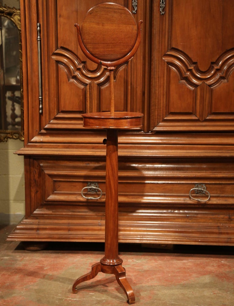 19th Century French Napoleon III Carved Walnut Beard Shaving Table For