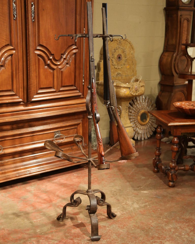 Mid19th Century French Iron SixGun Display Rack on Pedestal