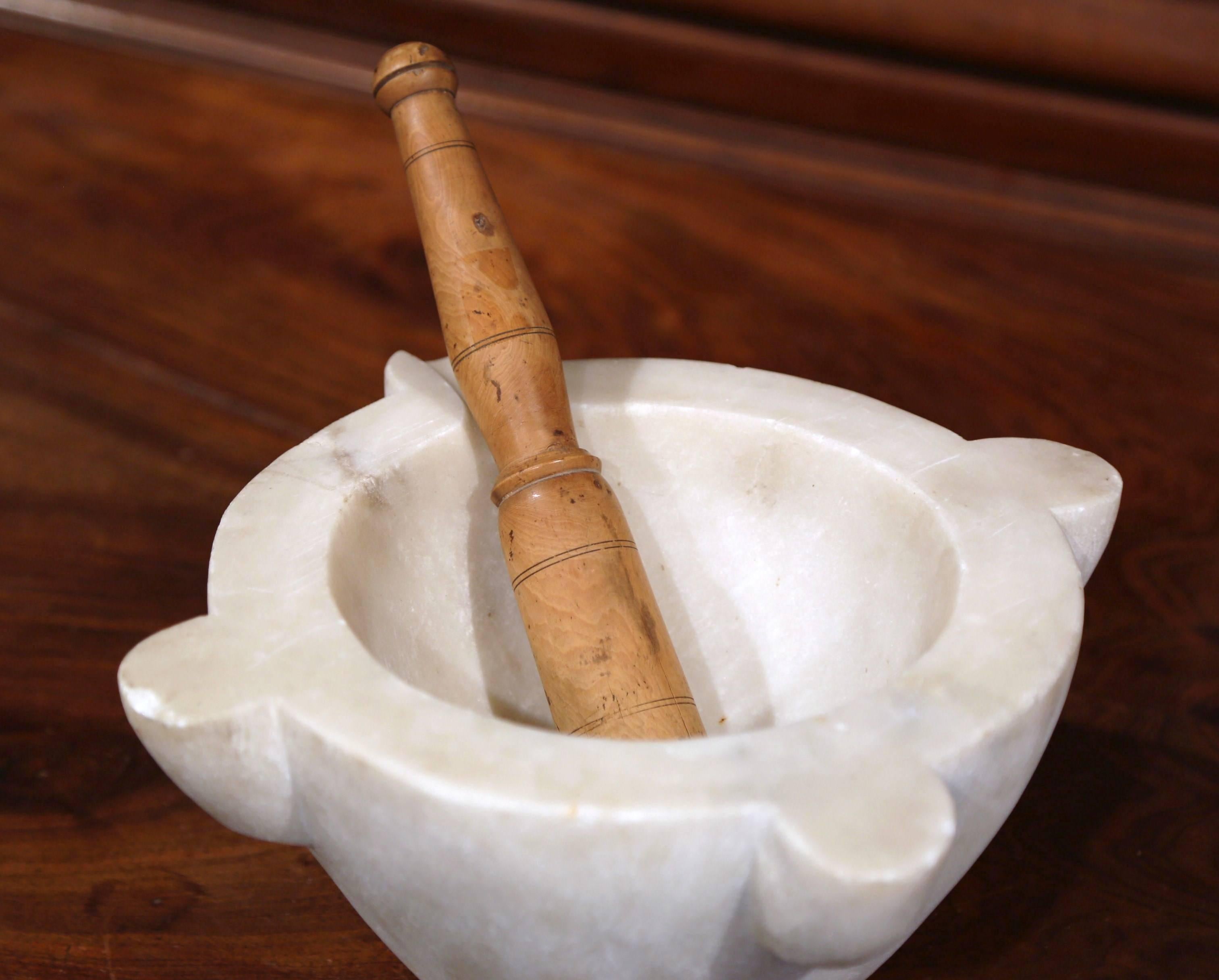 antique marble mortar and pestle
