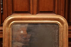 Mid-19th Century French Louis Philippe Goldleaf Mirror with Stripe Design