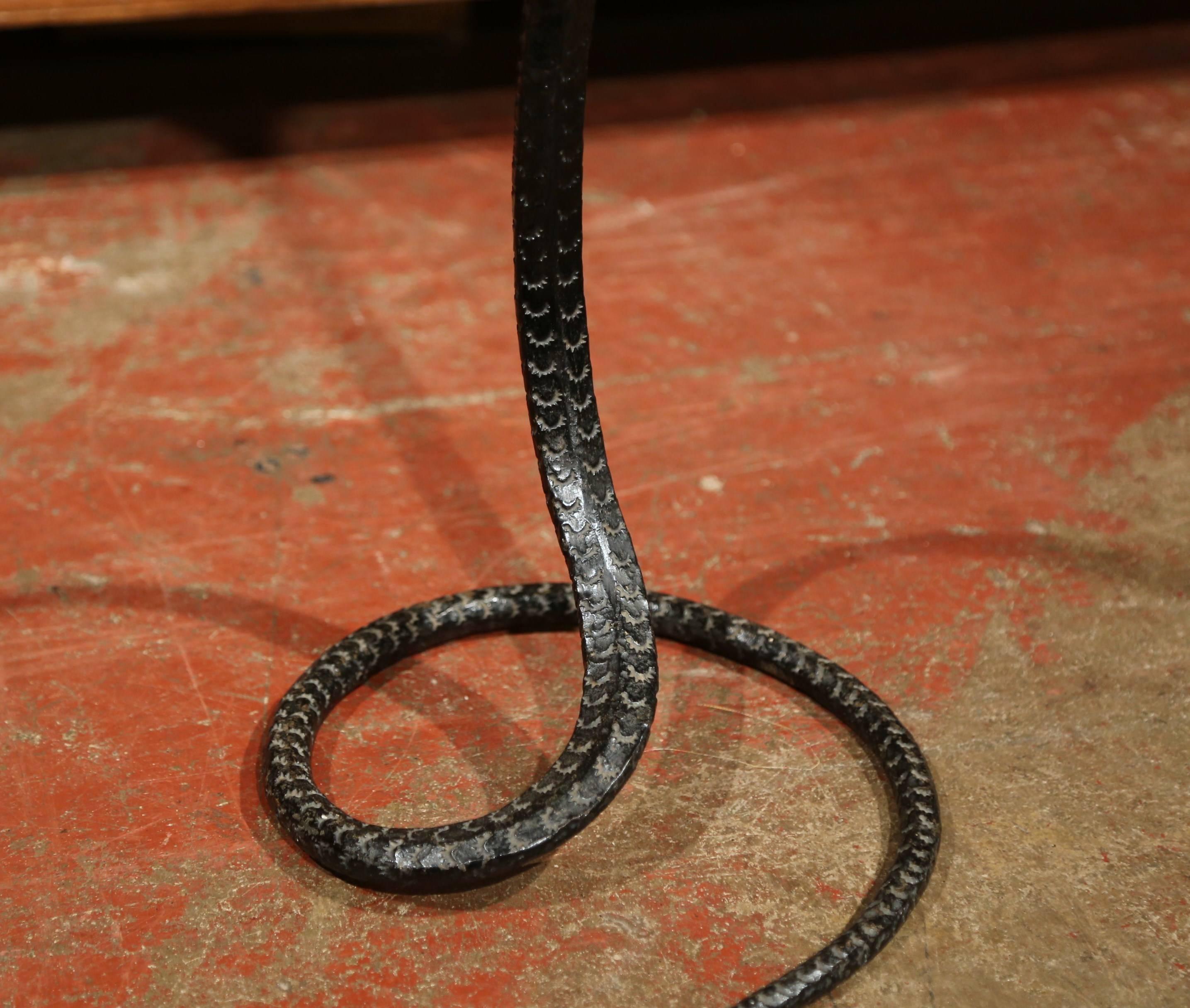 Mid-20th Century French Forged Iron Rattle Snake Sculpture 5
