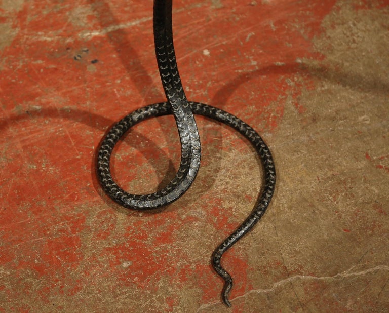 Mid-20th Century French Forged Iron Rattle Snake Sculpture at 1stDibs