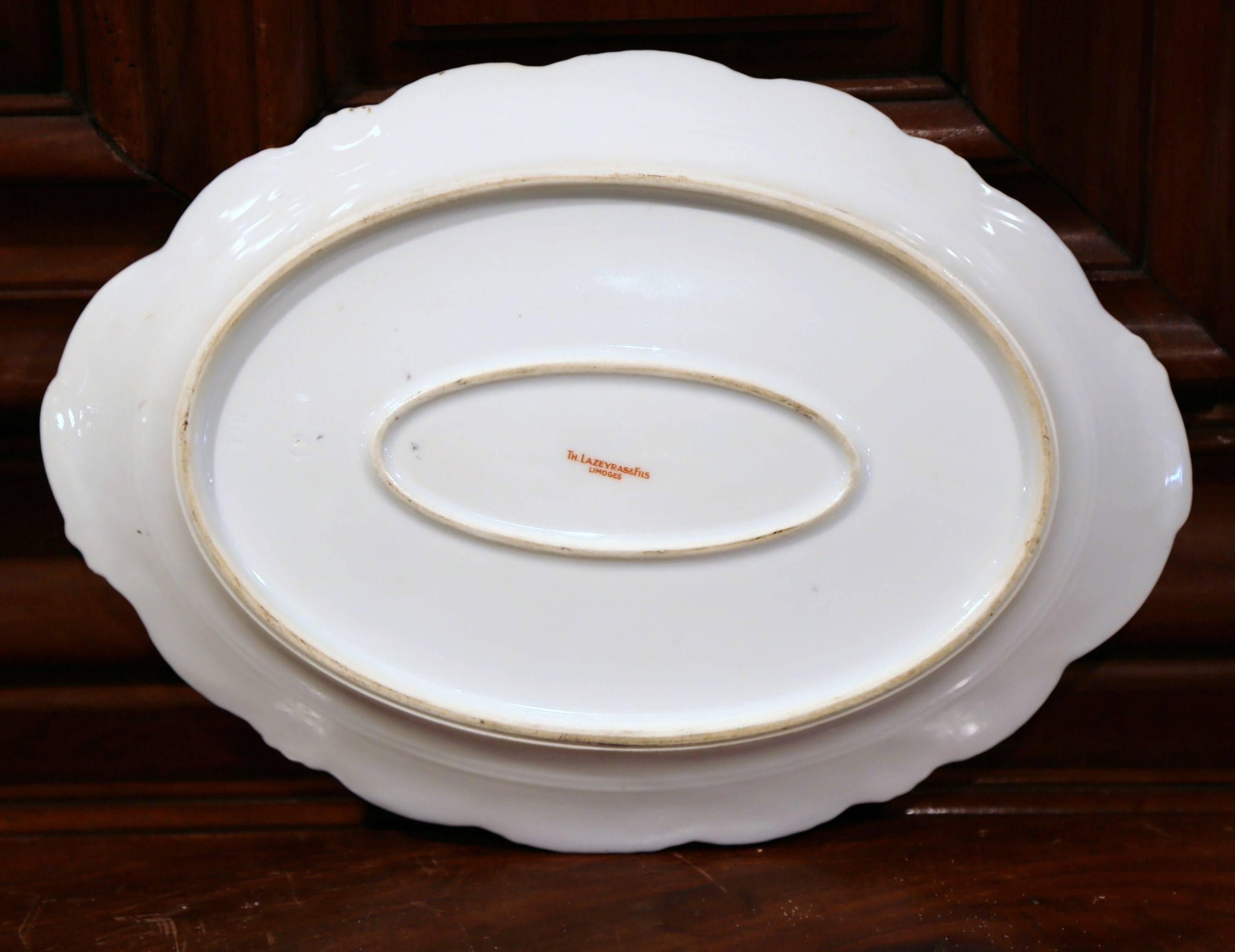 Early 20th Century French Hand-Painted Porcelain Plate with Sheep from Limoges 1