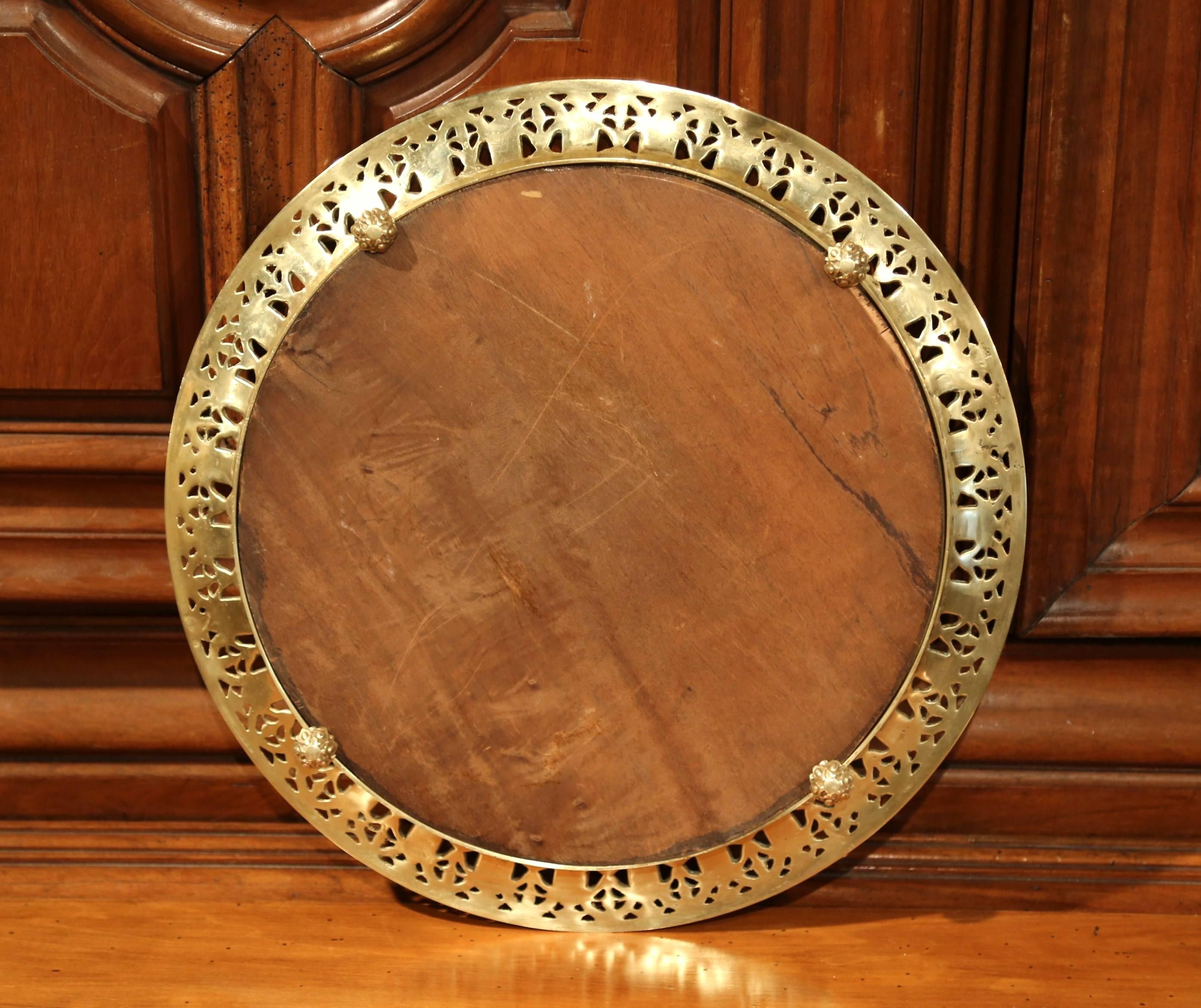 19th Century French Black Plateau Tray with Bronze Gallery and Gilt Decor 2