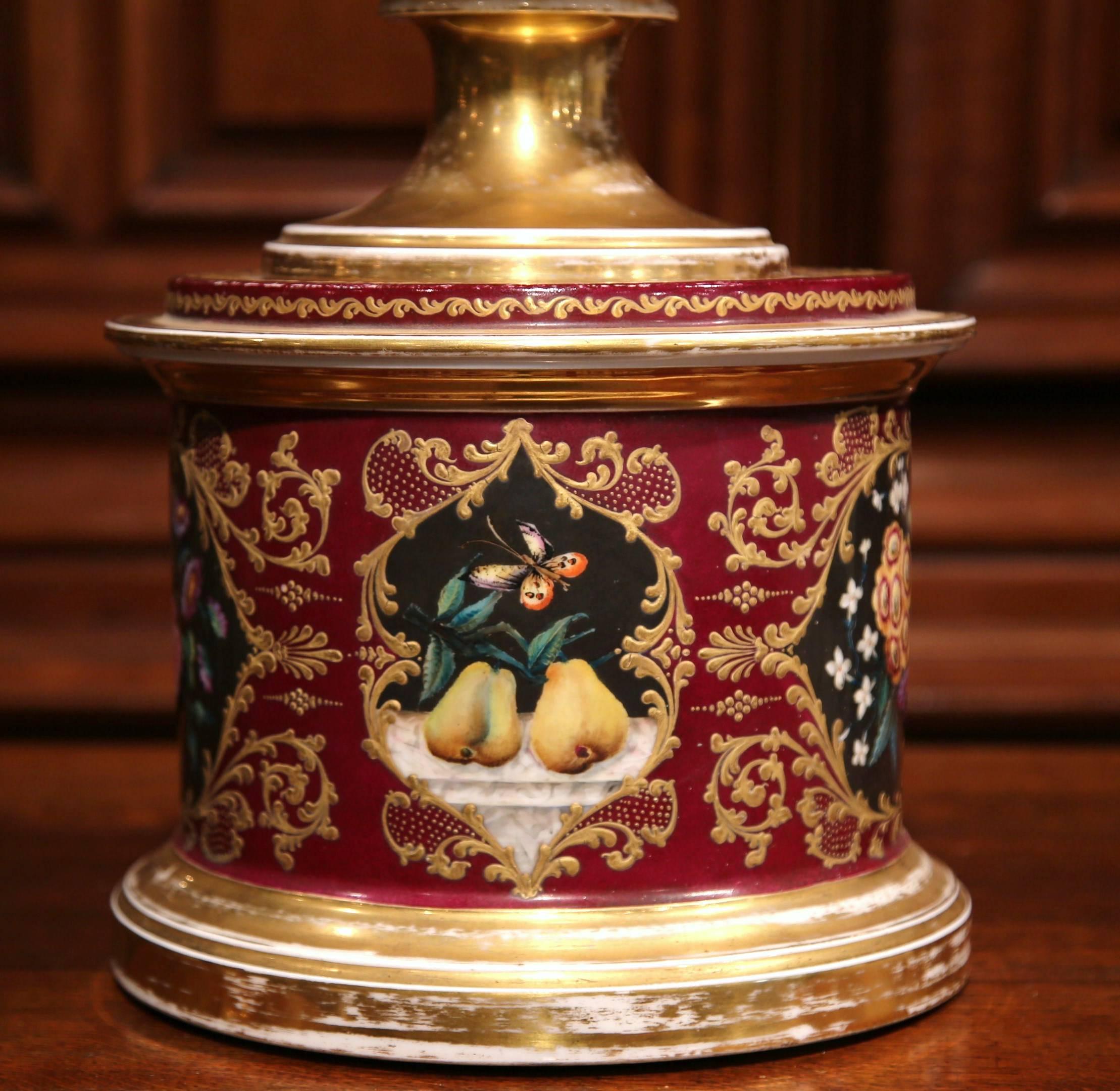 19th Century French Hand-Painted Porcelaine de Paris Centrepiece with Gilt 2