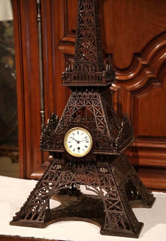 19th Century French Hand Carved Eiffel Tower Clock at 1stDibs