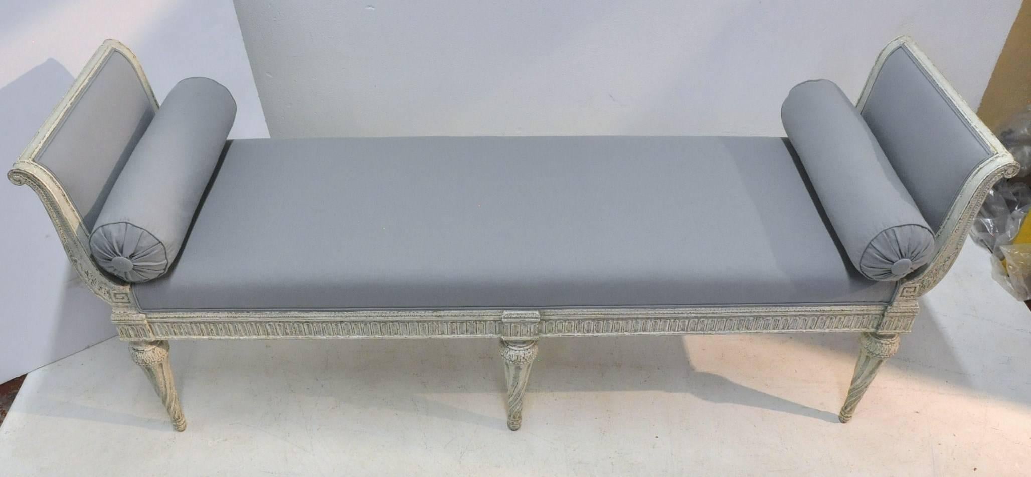 19th Century Louis Philippe Painted Banquette Bench Settee 3