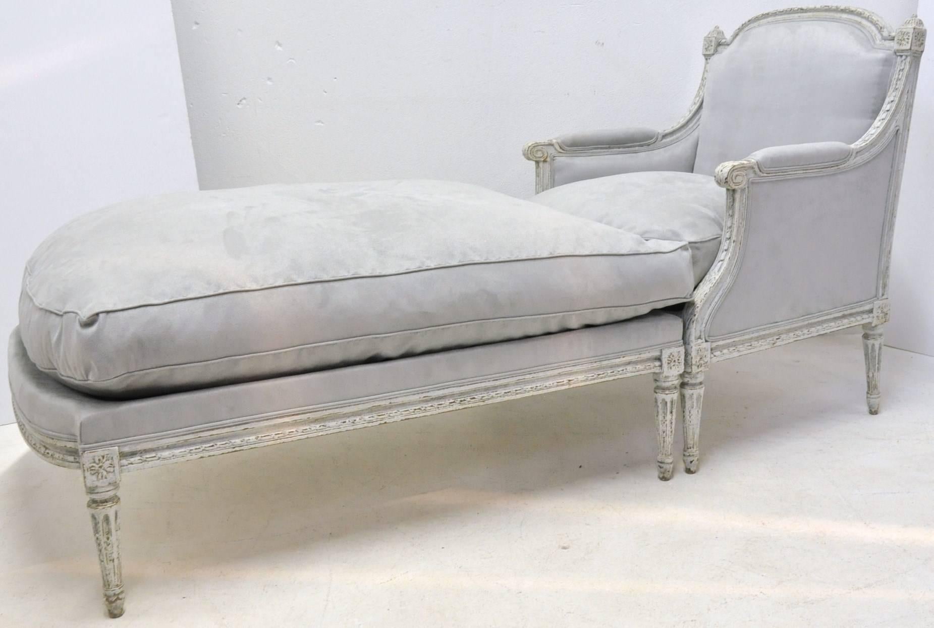 Add elegant seating to your home with this antique chaise or 