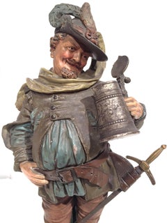 19th Century French Polychrome Terracotta Musketeer Figurine