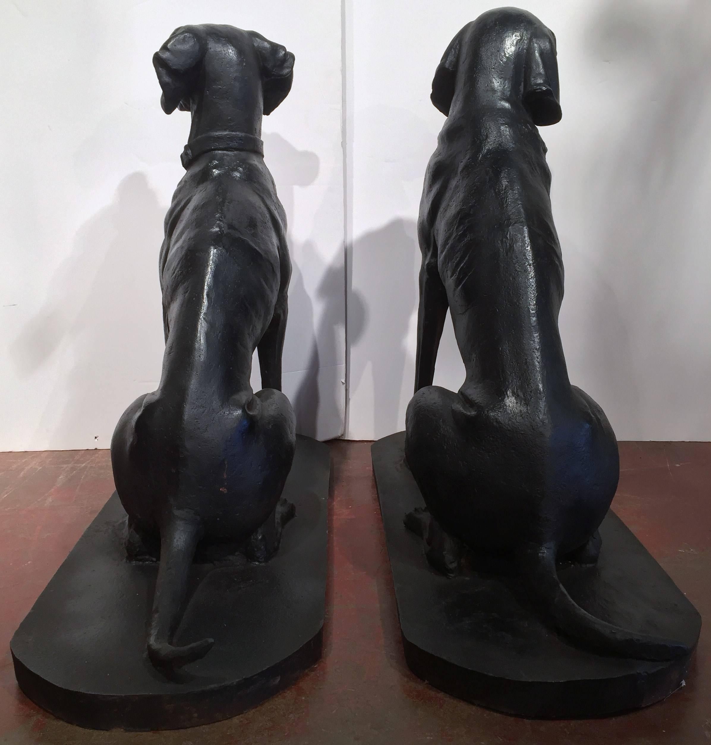 Pair of Life Size Iron Hunting Labradors Retrievers from France 4