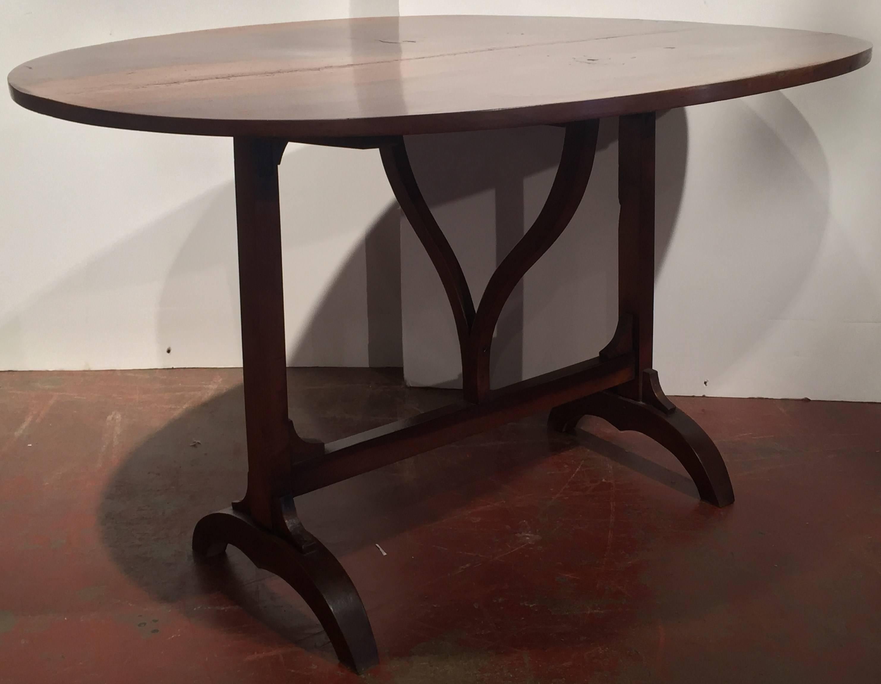 19th Century French Walnut Wine Tasting Table from Burgundy 1