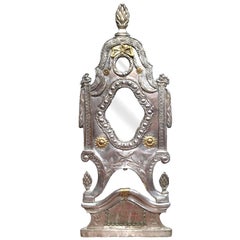 19th Century French Repousse Silver Plated and Copper Wall Mirror