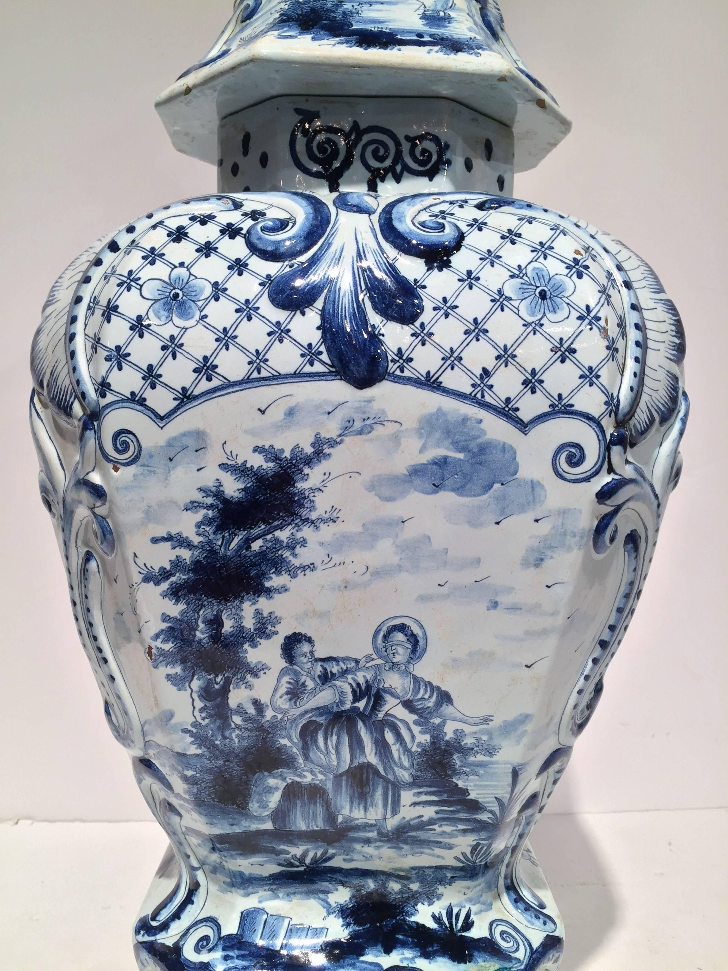 blue vase with lid