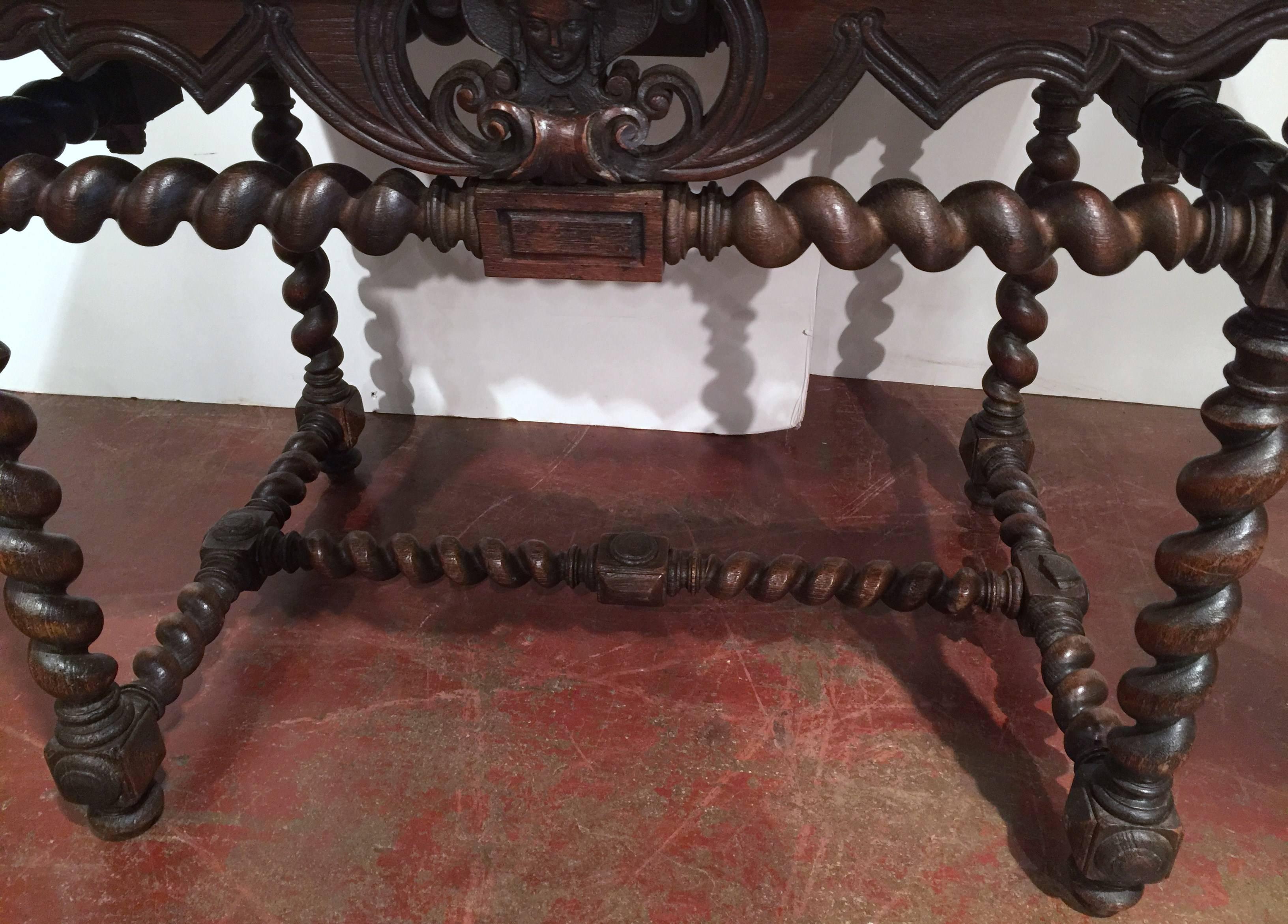 19th Century Walnut Table with 32 Blue and White Delft Biblical Scenes Tiles 2