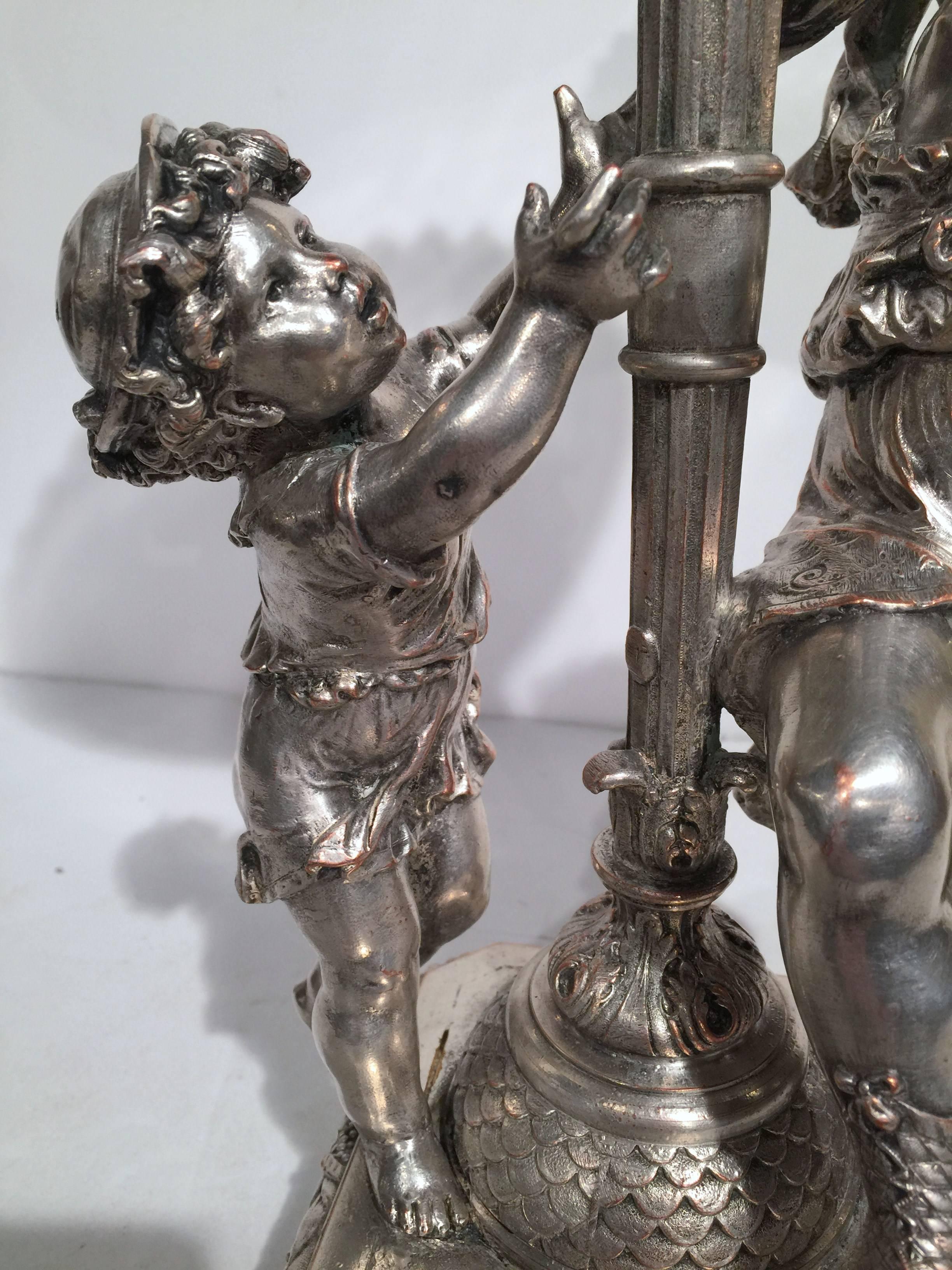 French Silvered Bronze 