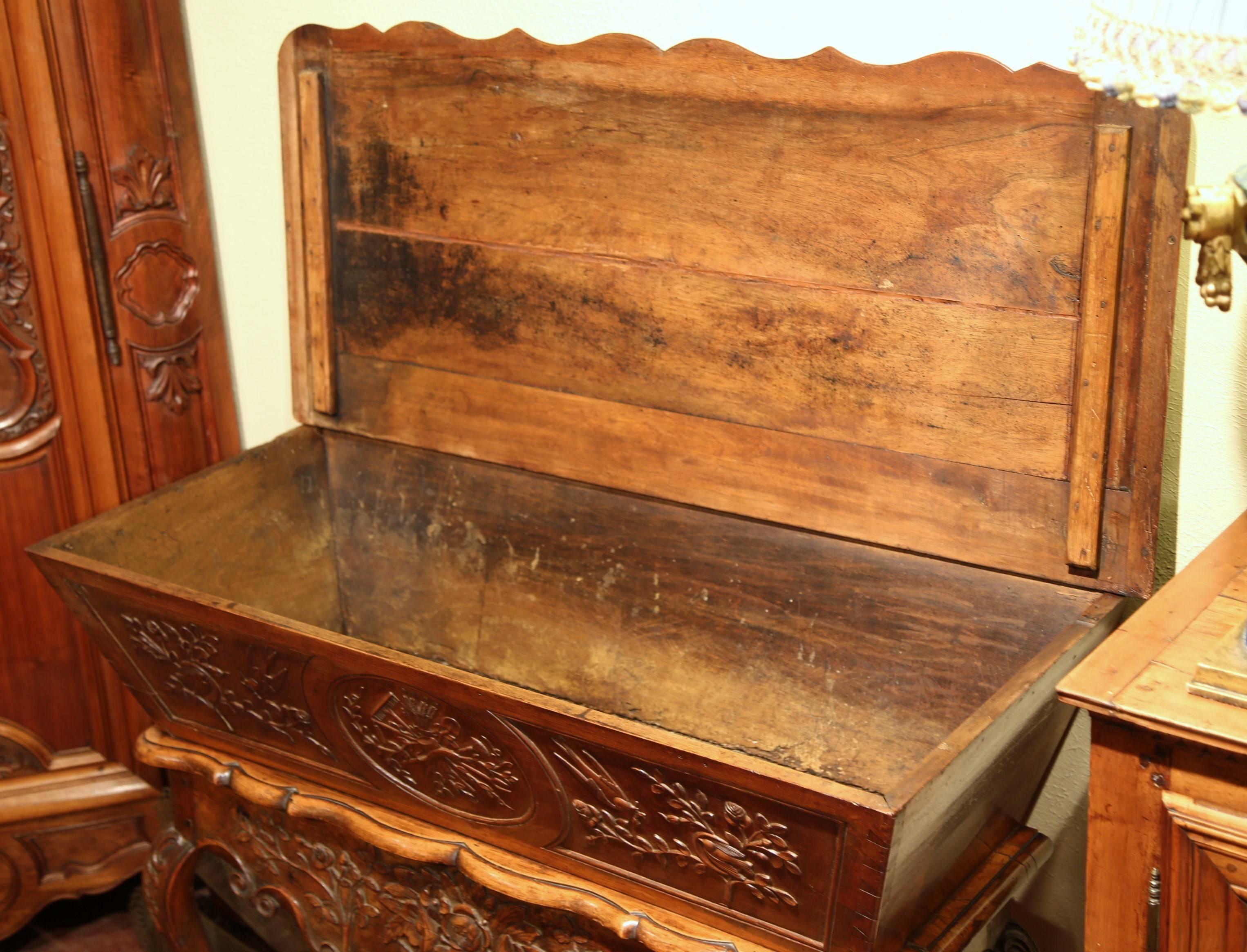 18th Century French Louis XV Carved Walnut Petrin Dough Box from Provence 2