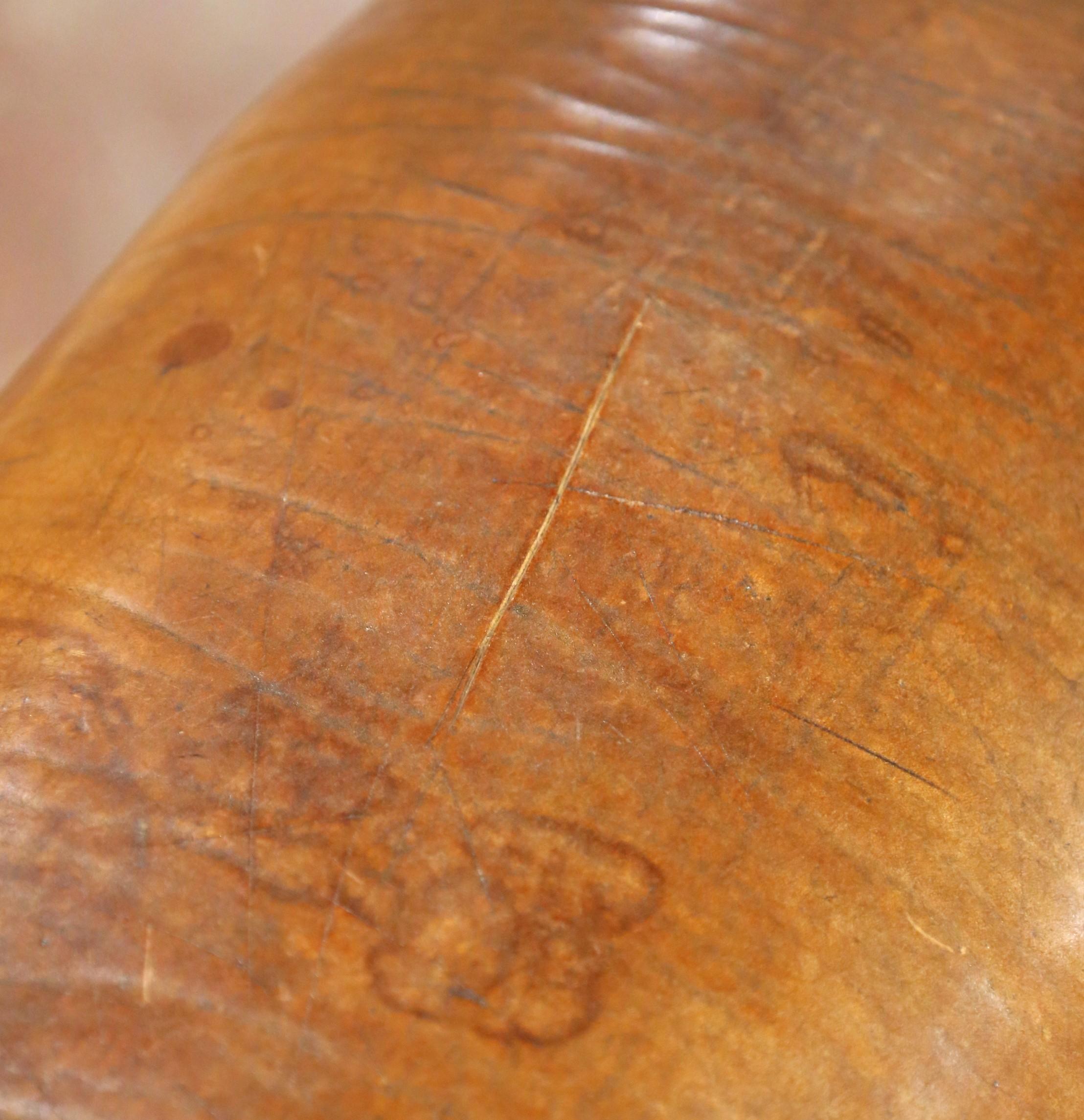 Tchèque Banc de cheval à arçon tchèque du début du 20e siècle avec cuir patiné d'origine en vente