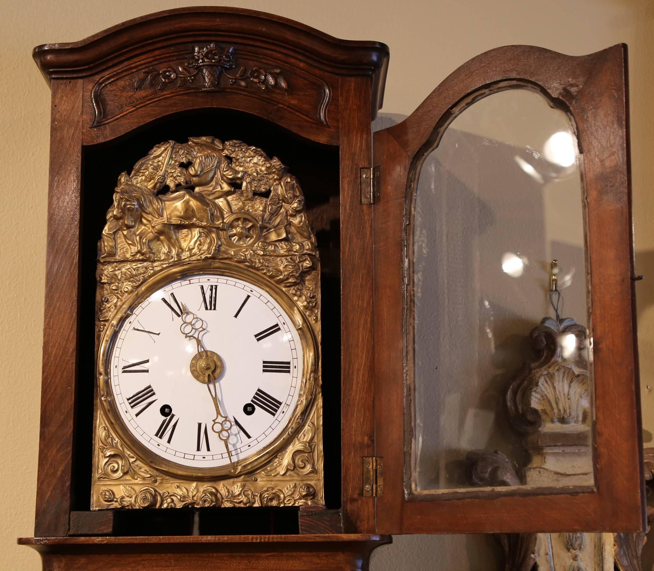 hand carved grandfather clock