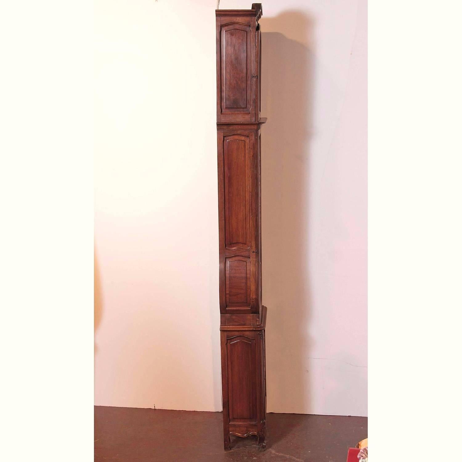 19th Century French Louis XV Hand-Carved Walnut Grandfather Clock from Provence 3