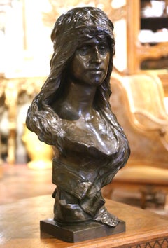 19th Century Belgian Bronze Bust “Judith” by Albert Hambresin