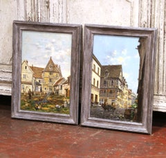 Pair of 19th Century Rouen Oil Paintings Attributed to Torello Ancillotti
