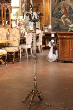 Early 20th Century French Onyx and Patinated Brass Standing Hall Tree