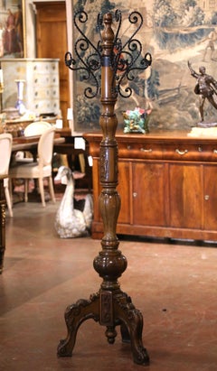 Early 20th Century French Louis XV Walnut and Wrought Iron Hall Tree