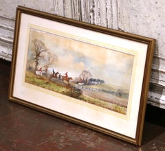 19th C. English Fox Hunting Watercolor “A Run Near Ditchling” by Arthur Willett