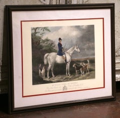 19th Century English Fox Hunting Engraving After W. & H. Barraud in Wood Frame