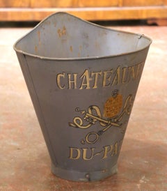 19th Century French Châteauneuf-du-Pape Painted Metal Grape Harvesting Hotte