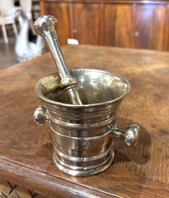 Mid-19th Century French Polished Bronze Mortar with Original Pestle