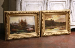 Pair of 19th Century French Landscapes Paintings by Galien-Laloue, Signed Lievin
