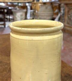 19th Century French Provençal Yellow Glazed Terracotta Storage Pot