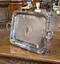 19th Century French Louis XVI Silvered Bronze Serving Tray