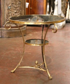 Early 20th Century French Directoire Brass and Bronze Two-Tier Guéridon Table