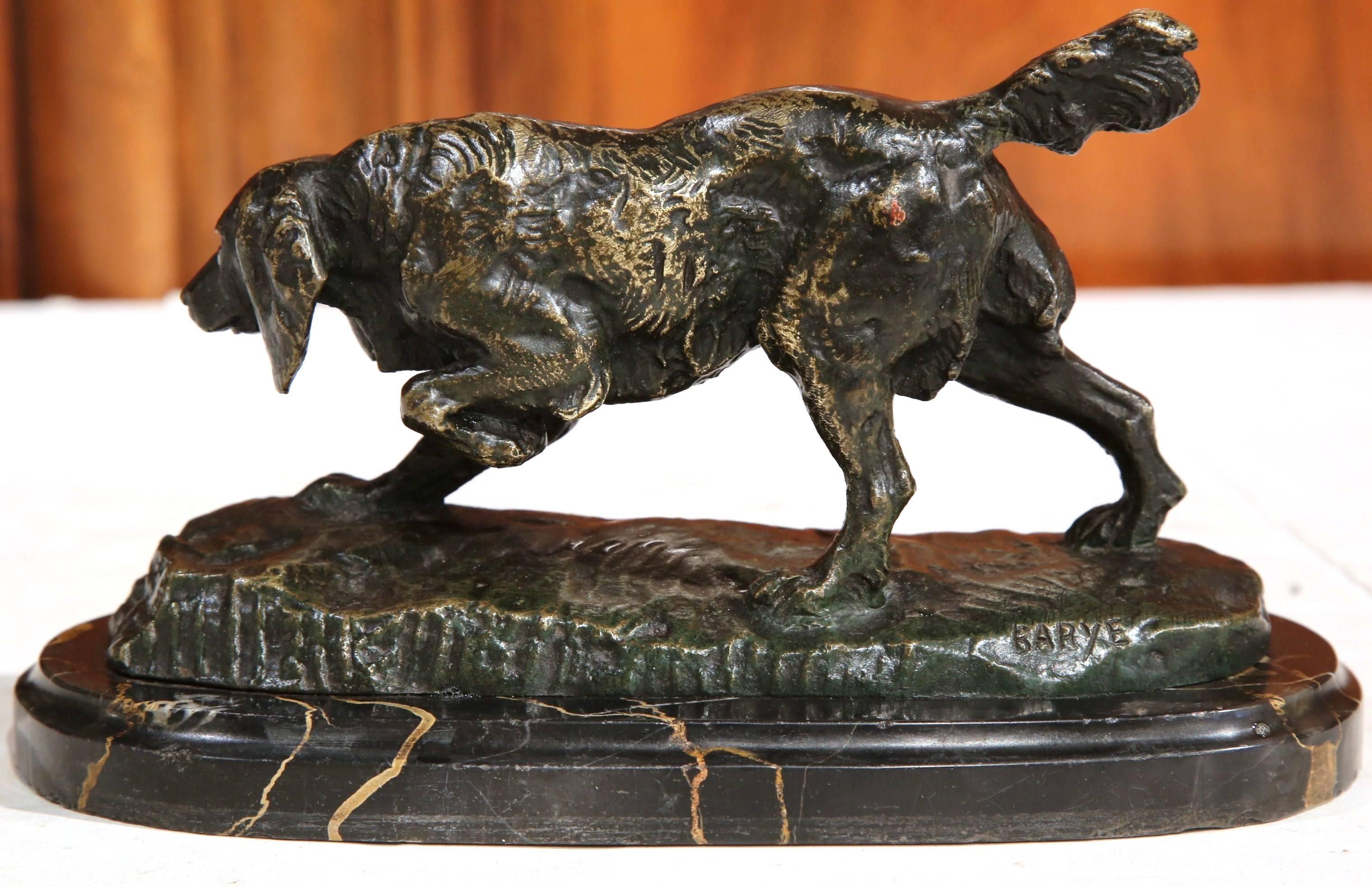 bronze pointer dog statue