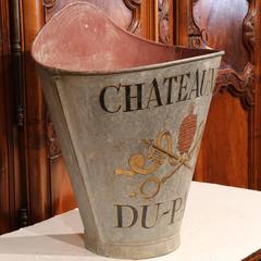 19th Century French Hand-Painted Tole Grape Basket from the Rhone Wine Valley