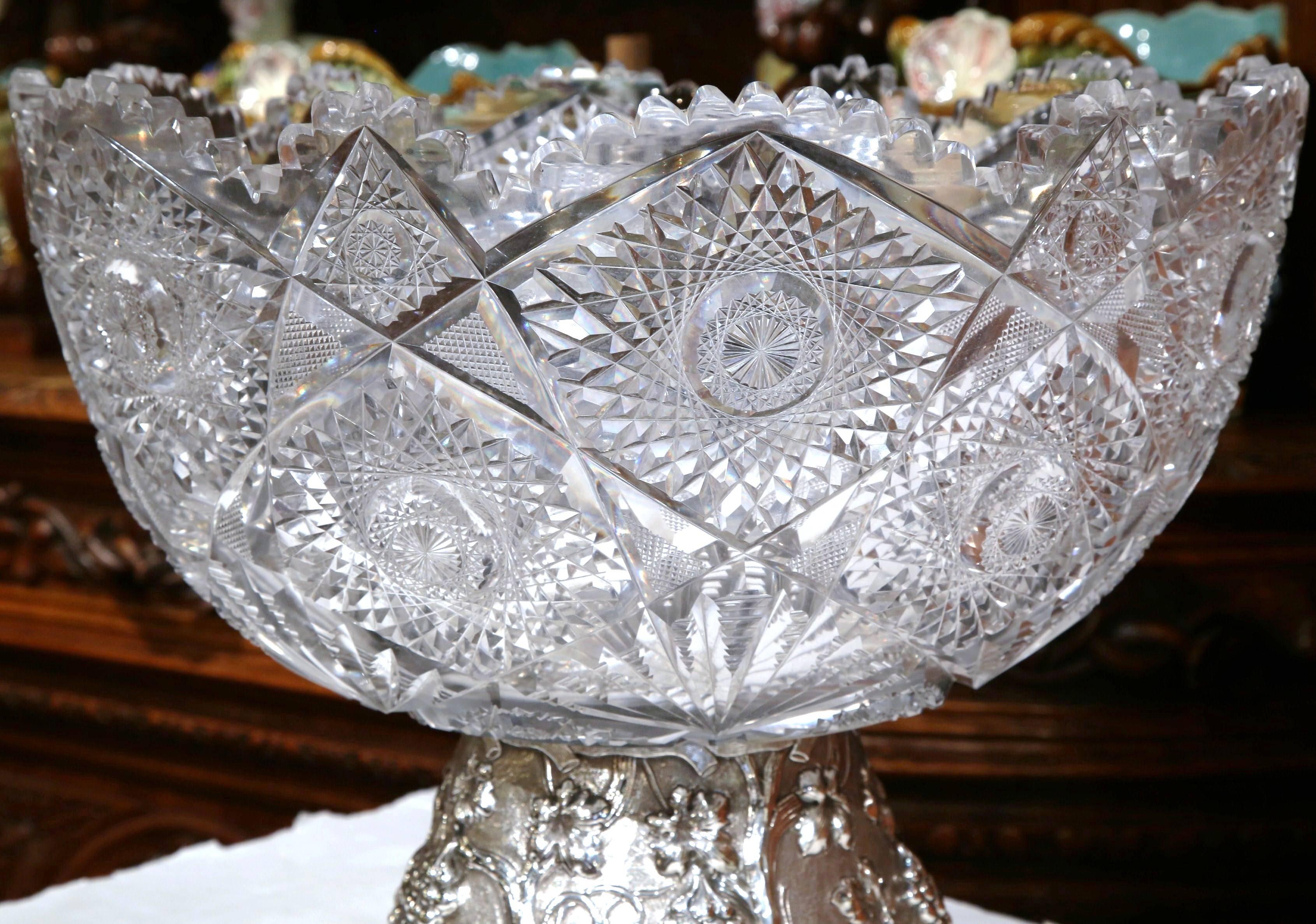 large glass punch bowl