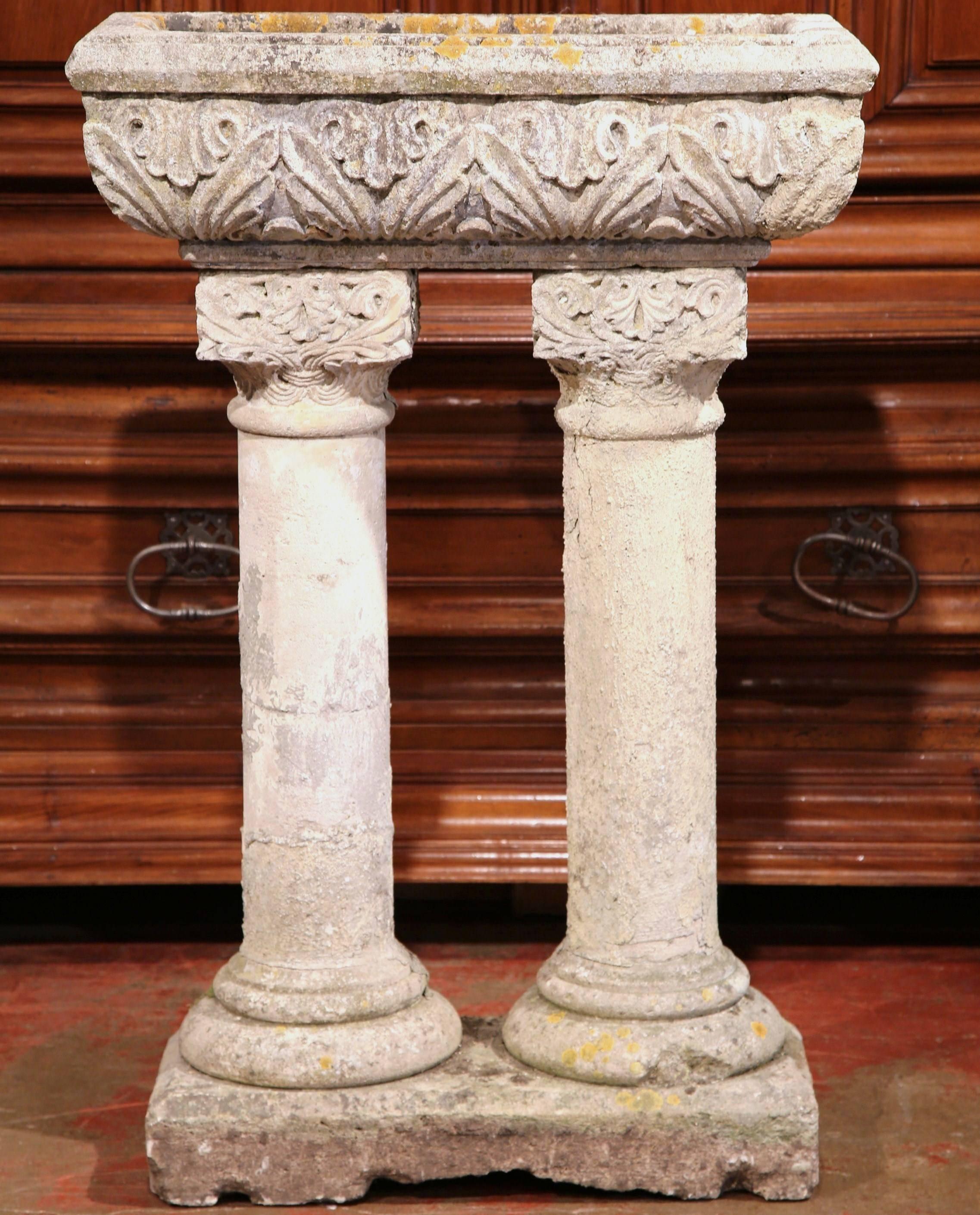 Early 19th Century, French Carved Stone Garden Jardinière from Normandy 3