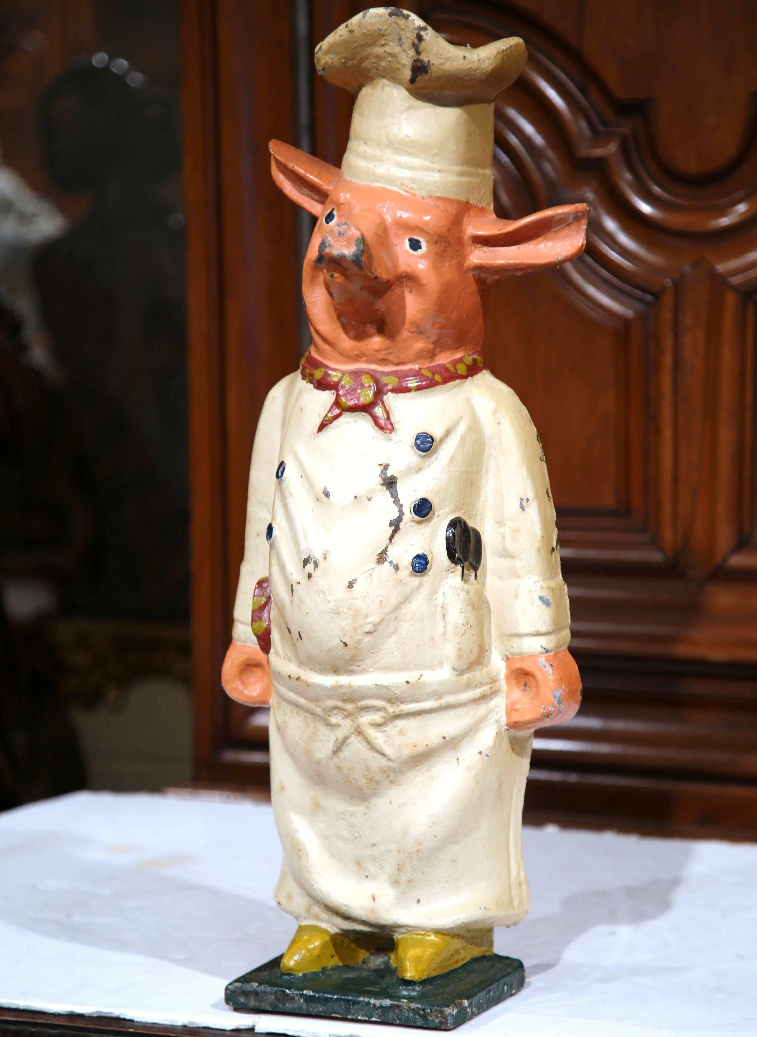 pig chef statue
